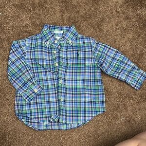 Baby Ralph Lauren Blue and Green Plaid Shirt